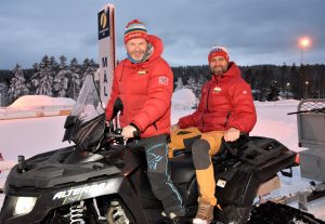 DUGNADSKAMERATER: Geir Amundsen (til v.) og Hans-Christian Bjønnes Olsen jobber mye dugnad sammen - for Konnerud ILs langrennsgruppe.  