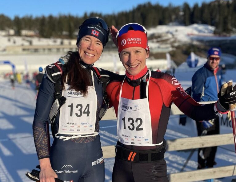 Marit og Gjømle på topp i Holmenkollmarsjen