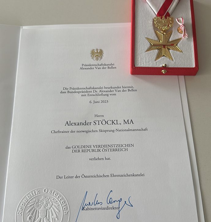 Alexander Stöckl hedret med østerriksk orden- for å være en god ambassadør for sitt hjemland